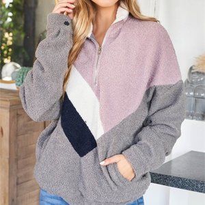 COZY UP multi color Soft Pullover Top